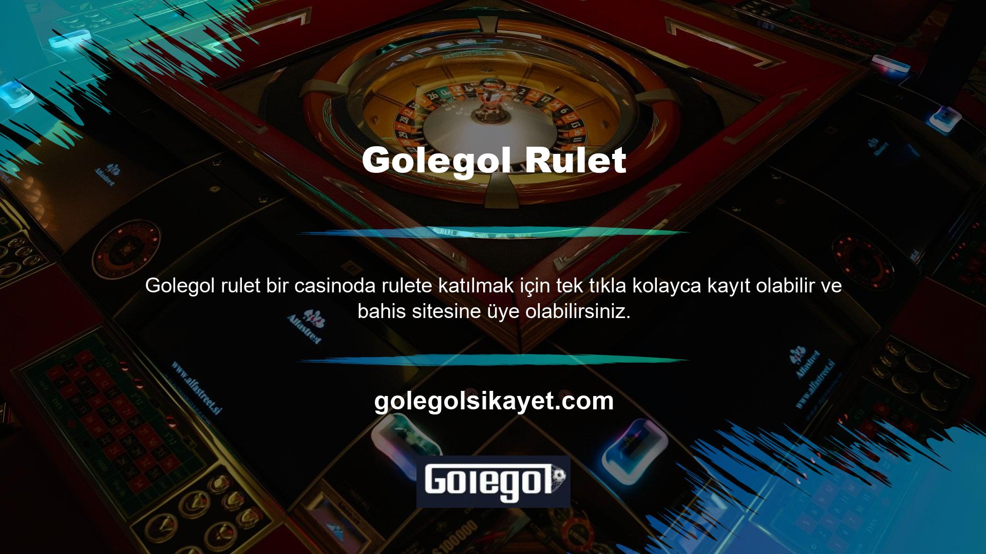 Golegol Rulet Masaları